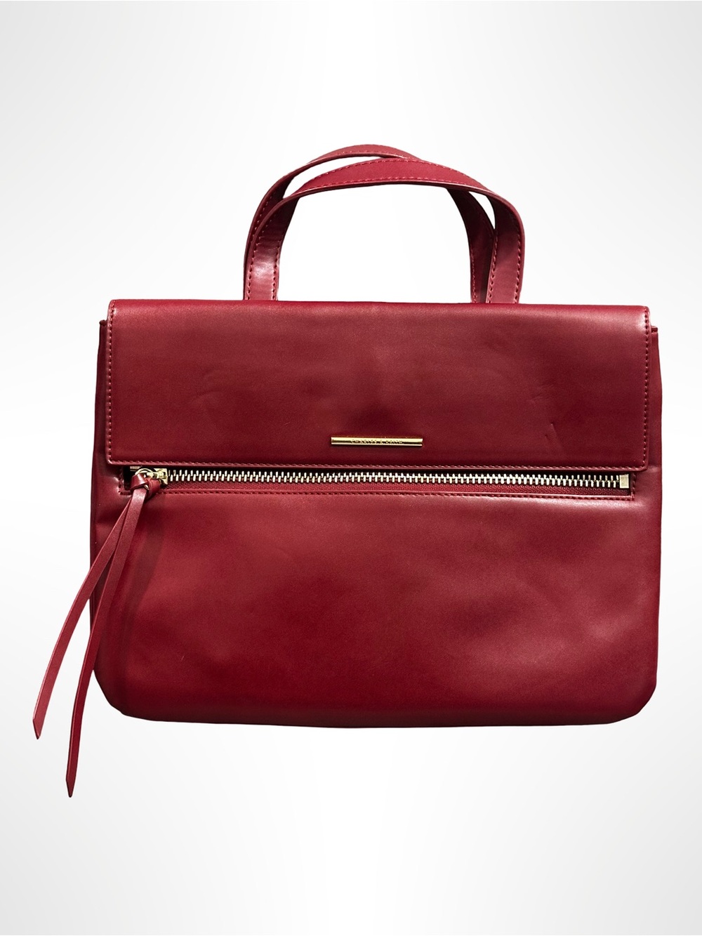 CHARLES & KEITH NWT Burgundy Red Foldover Satchel Tote Crossbody Bag